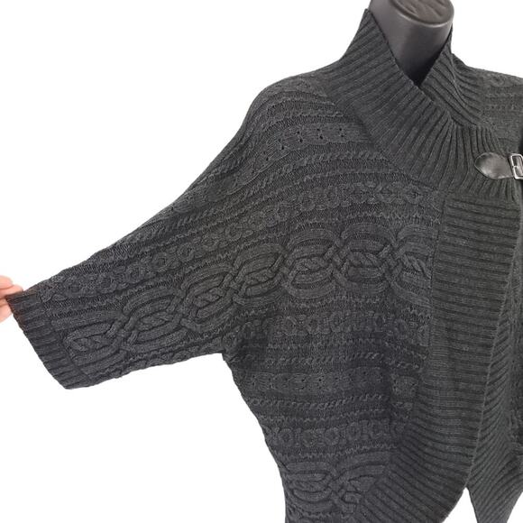 Fenn Wright Mason Sweater Wool Angora Rabbit Hair Blend Shrug Poncho Cardigan - Picture 3 of 11